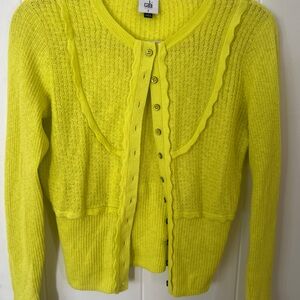 CAbi Vibrant Yellow Cardigan Sweater
